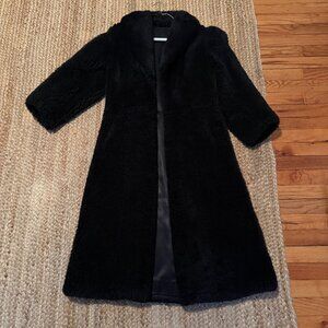 Size SM, Vintage Black Eddie Bauer Sheepskin Coat - MINT Vintage condition
